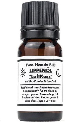 Two Hands BIO Lippenöl „LuftKuss“ mit Bio-Vanille & Bio-Zimt - Bio Vegan