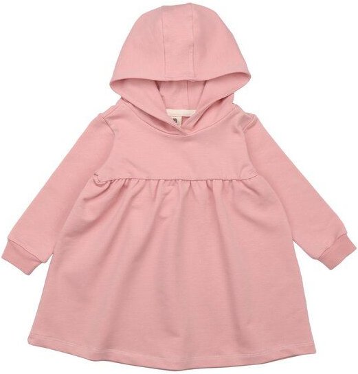 Kinder Kapuzenkleid GOTS zertifiziert – Rosa, Langarm, weich & bequem | von Walkiddy