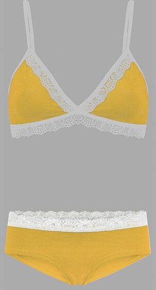 Frija Omina Set: Bio BH + Hipster Spitze hell