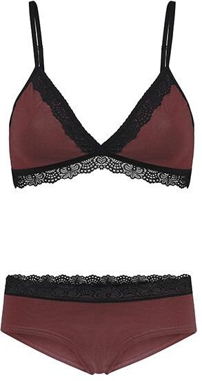 Frija Omina Set: Bio BH + Hipster Spitze dunkel