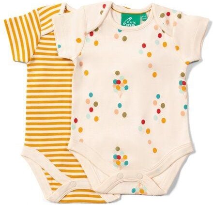 Thumbnail - Little Green Radicals Baby Bodys 2er Pack – Kurzarm, GOTS, Fairtrade