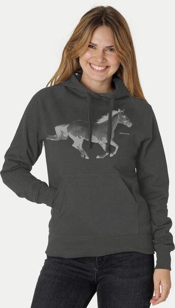 Peaces.bio - handbedruckte Biomode Bio-Damen-Kapuzensweater Horsepower