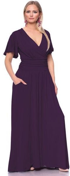 Ingoria PANDORA Maxikleid mit Schmetterlingsärmel (Uni)