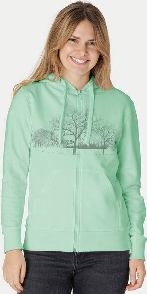 Peaces.bio - handbedruckte Biomode Zip-Hoodie Landscape Damen