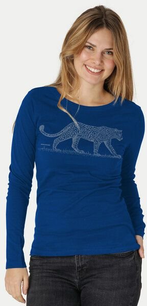 Peaces.bio - handbedruckte Biomode Bio-Damen-Langarmshirt Leopard