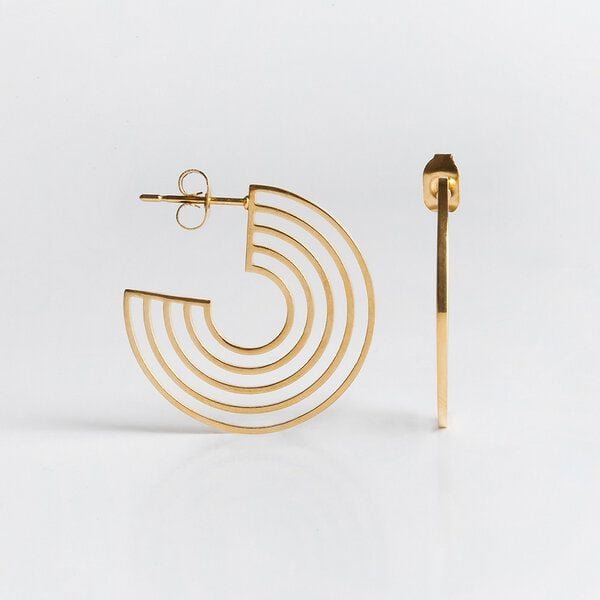 ALEXASCHA "Regenbogen" Creolen aus Edelstahl • Hängende Ohrringe