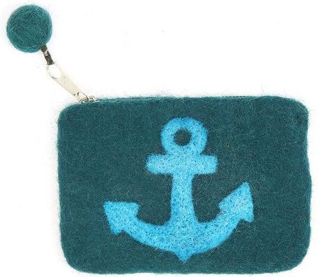 short'n'pietz handgefilztes Täschchen mit eingefilztem Anker