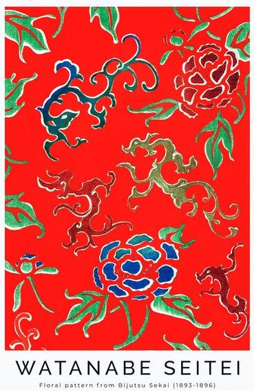 Photocircle Poster / Leinwandbild - Flower Pattern by Watanabe Seitei 1893