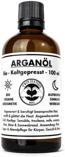 Two Hands BIO Arganöl - Bio - Vegan - Kaltgepresst - 100 ml