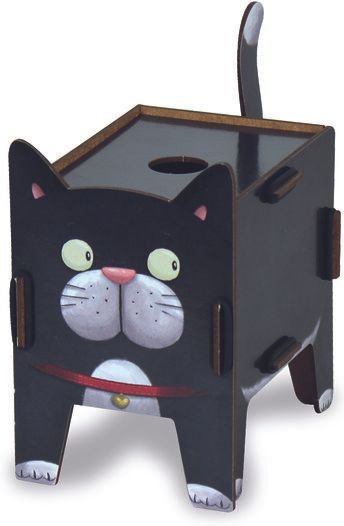 WERKHAUS Spardose Vierbeiner - Katze aus Holz