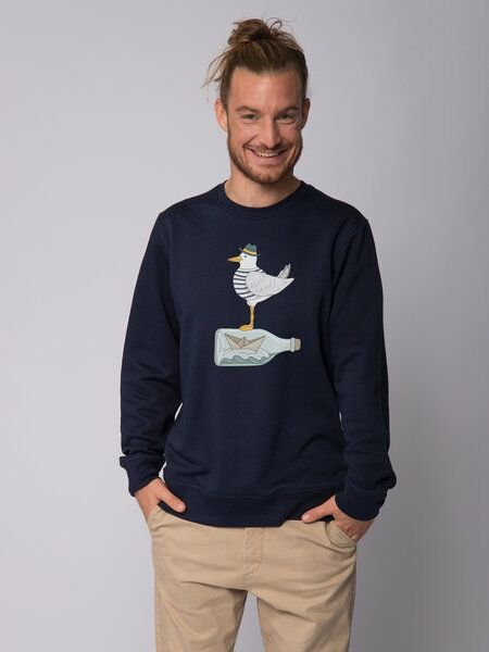 watapparel Sweatshirt Unisex Möwe mit Hut