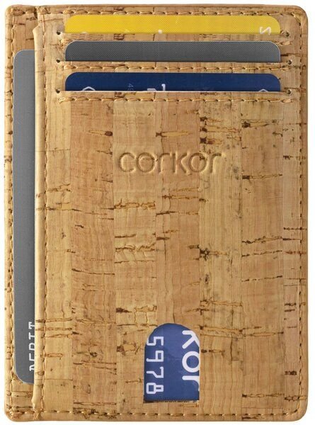 corkor Karten-Portemonnaie aus Kork mit Sichtfenster