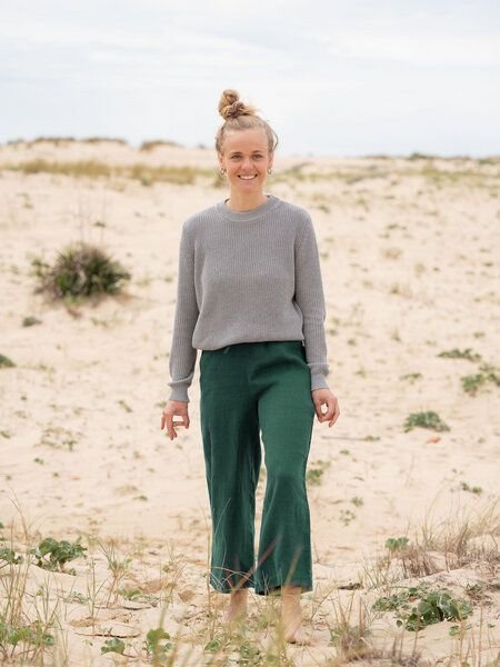 FUXBAU Frauen Leinenhose