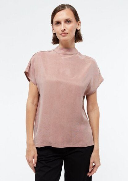 Thumbnail - Givn Berlin Kurzarmbluse GBLETIZIA mit Stehkragen aus TENCEL mit Peach-Effekt