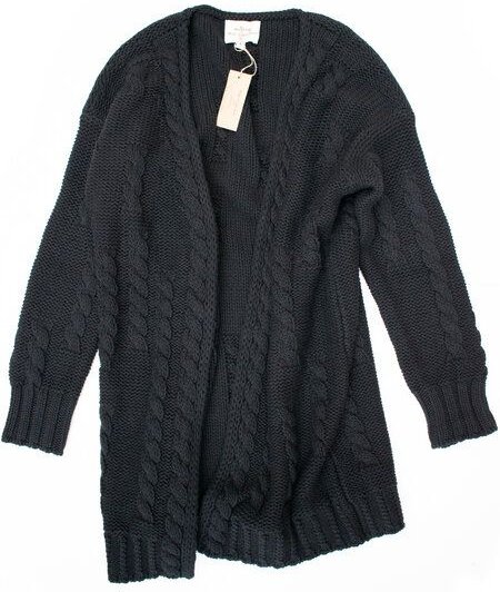 Will's Vegan Shop Recycled Chunky Knit Cardigan schwarz Knit Damen