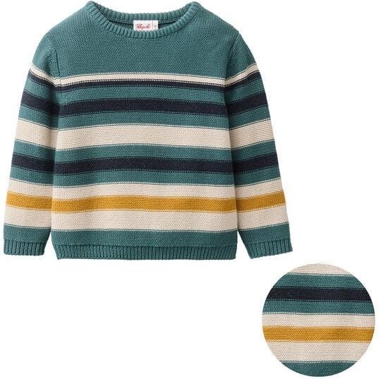 People Wear Organic Strick Pullover, bunt geringelt, Bio-Baumwolle