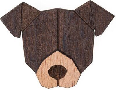 BeWooden Brosche aus Holz "Pit Bull Terrier | Mode Schmuck