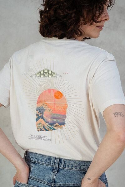 Kultgut Biofair -Artdesign - Shirt aus recycelter Biobaumwolle / Sun & Water