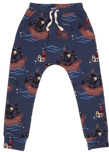 Jogginghose Kinder Dunkelblau mit Piratenprint aus GOTS-zertifizierter Bio-Baumwolle – Walkiddy