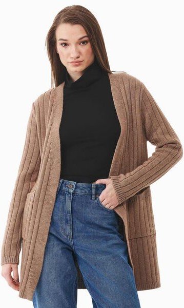 ORGANICATION Langer Offener Cardigan aus Bio-Baumwolle Mix