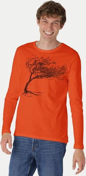 Peaces.bio - handbedruckte Biomode Bio-Herren-Langarmshirt "Windy Tree"