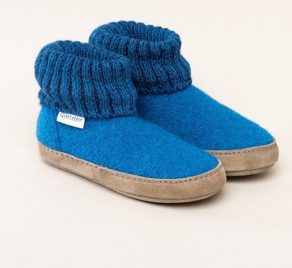 Thumbnail - Gottstein Kinder Hüttenschuh Alpine Boot LE - Aus reiner Bio-Schafwolle für Jungen & Mädchen mit Ledersohle - Hausschuh ...