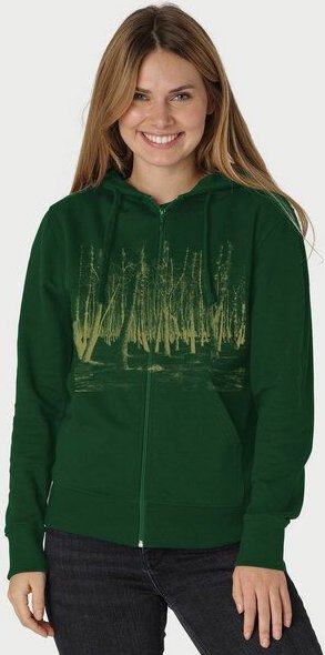 Peaces.bio - handbedruckte Biomode Zip-Hoodie Woodland Damen