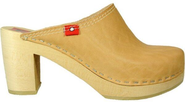 Klox New York - High Heel Holzclog mit pflanzlich gegerbtem Leder