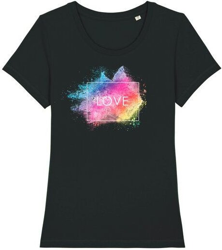 Bio Damen Rundhals T-Shirt Amorous "Colour Love" von Human Family