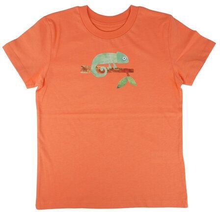 Meladi Kinder Shirt aus Biobaumwolle - Chamäleon auf Orange