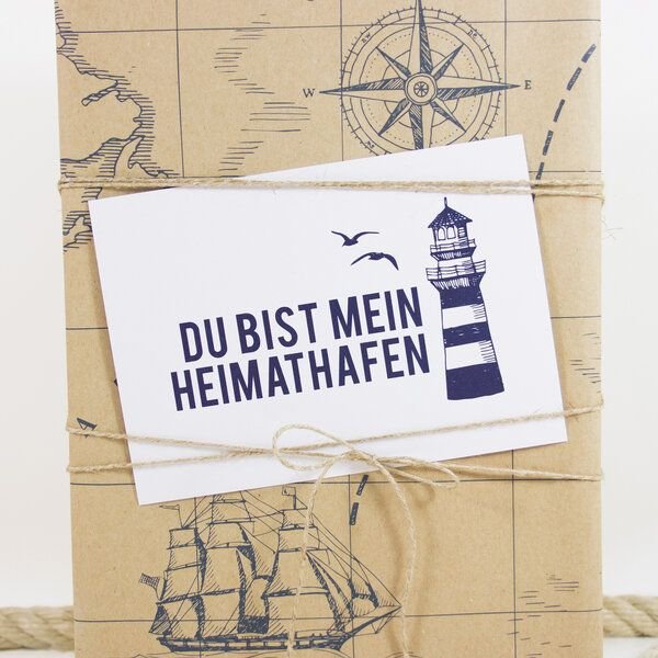 Bow & Hummingbird Postkarte Heimathafen