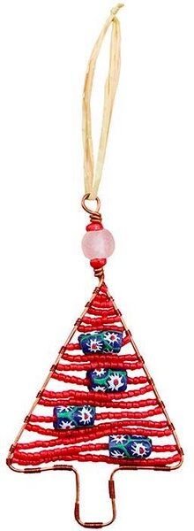 Global Mamas Upcycling Christbaumschmuck - Weihnachtsbaum - S/L - Rainbow/Weiß/Rot - Weihnachten - Geschenkdeko - Weih...