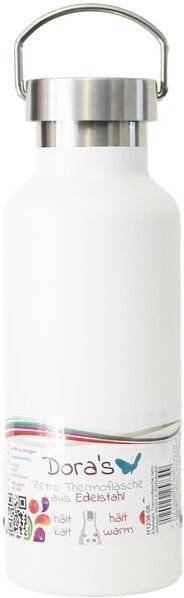 Dora's 0,5l Retro Thermosflasche mit Stahldeckel - verschiedene Farben