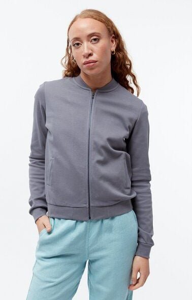 Thumbnail - Givn Berlin Jacke GBELLA aus Bio-Baumwolle mit Reißverschluss - Stormy Grey (Pique)