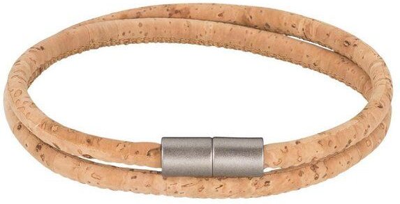 Kork-Deko Herrenarmband aus Kork mit Magnetverschluss, natur/ granit matt