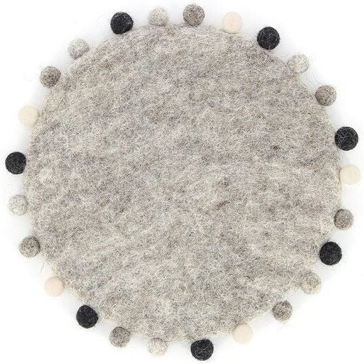 GLOBO Fair Trade Topfuntersetzer KUGELBORDÜRE aus Wollfilz