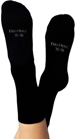 FellHerz Kuschel-Socken mit Bio-Baumwolle schwarz