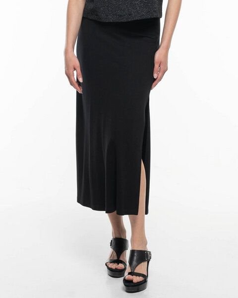 Alma & Lovis Eleganter Midi-Rock aus fließendem EcoVero | Pique Rock