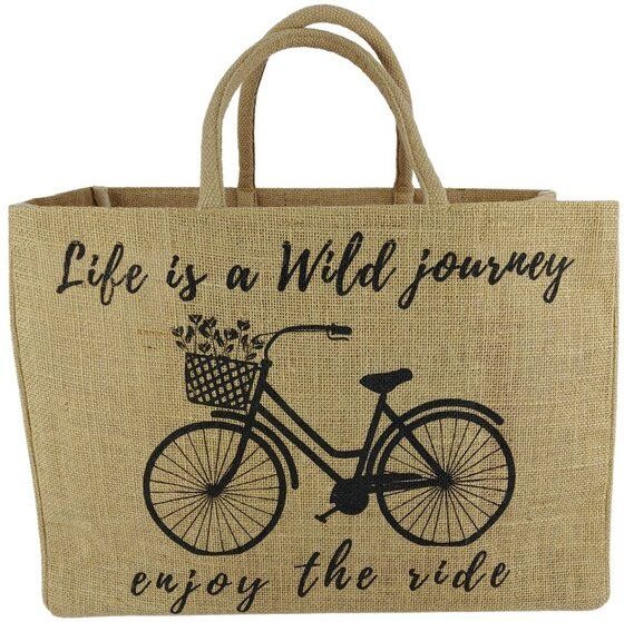 Domelo große Jute Einkaufskorb, Vegane Einkaufstasche nachhaltige Handtasche/ Shopper