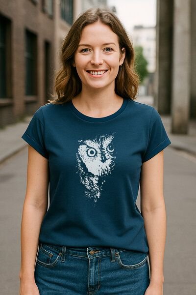 ilovemixtapes Damen Bio-T-Shirt „Owl“ – nachhaltig, fair & vegan