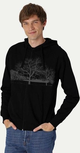 Peaces.bio - handbedruckte Biomode Zip-Hoodie Landscape Herren