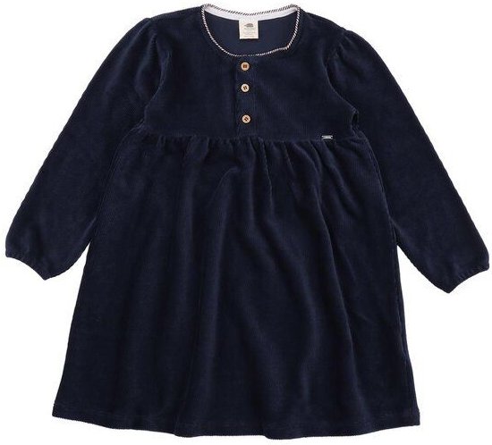 Kinder Cordkleid GOTS-zertifiziert aus Bio-Baumwolle navyblau mit Knopfleiste – Walkiddy