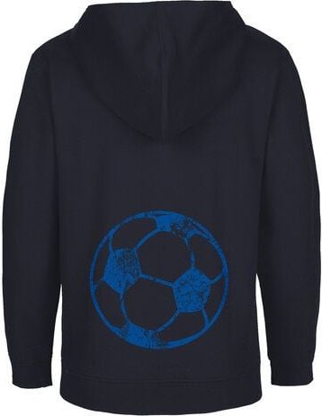 HANDGEDRUCKT Unisex Kinder Zip Up Hoody "Fußball"