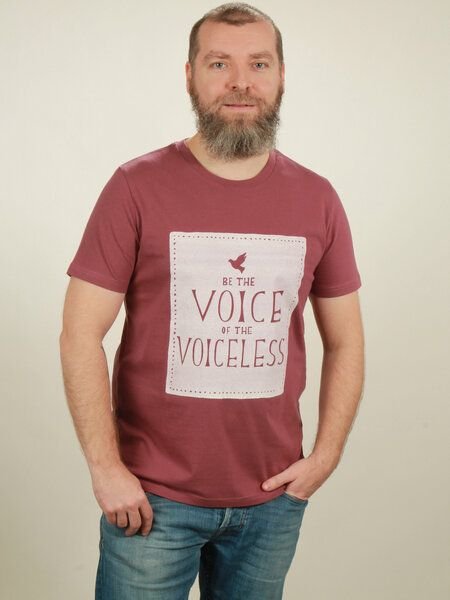 NATIVE SOULS T-Shirt Herren - Voiceless - berry