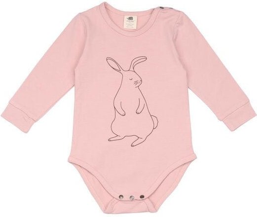 Langarmbody Bio-Baumwolle elastisch – Walkiddy, einfarbig Rosa | weich, hautfreundlich, nachhaltig produziert, vegan, pf...