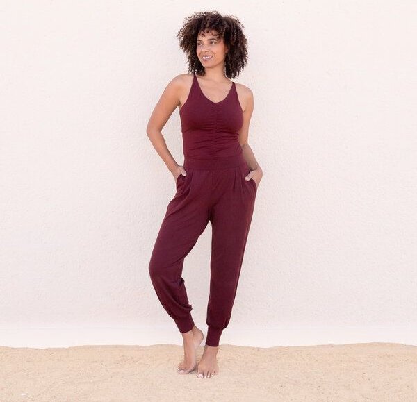 Jaya NICOLE - Damen - Top für Yoga aus Biobaumwolle mit besonderer Rückenpartie