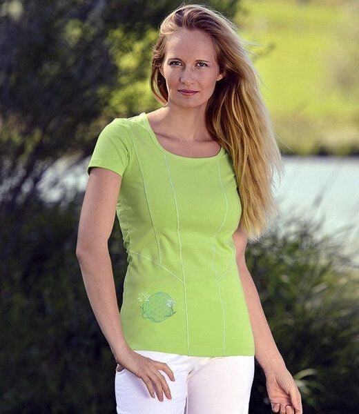 The Spirit of OM Yoga-Shirt Blume des Lebens Kiwi