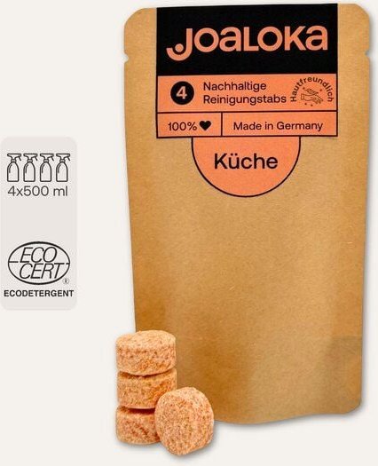 Joaloka 4 Küchenreiniger-Tabs - Nachfüllpack - ergibt 2 Liter Reiniger (4 x 500 ml)