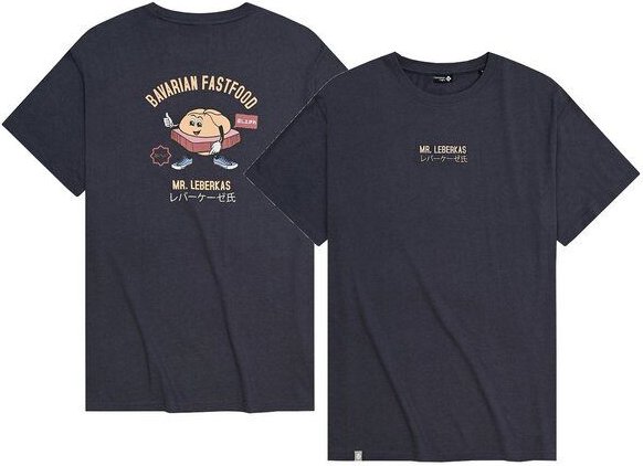 Bavarian Caps T-Shirt Mr. Leberkas mit Backprint - Anthrazit
