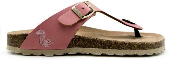 Vegane thies ® Eco Bio Thong Sandale aus rec. PET mit Kork-Tieffussbett